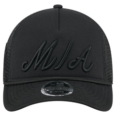 Miami Marlins New Era City Initial 9FORTY A-Frame M-Crown Adjustable Trucker Hat - MLB Hats