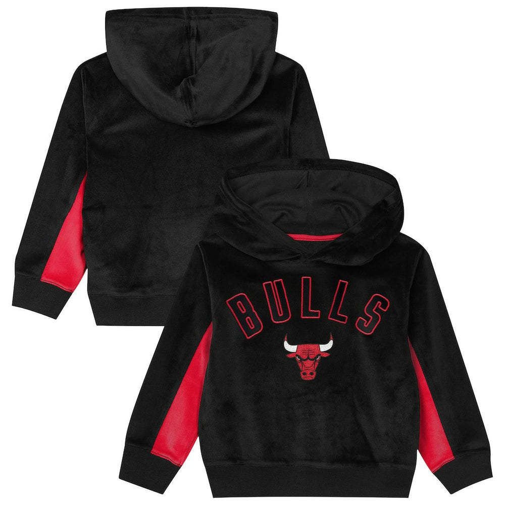 Black Chicago Bulls Outerstuff Preschool Velour Hoodie | NBA