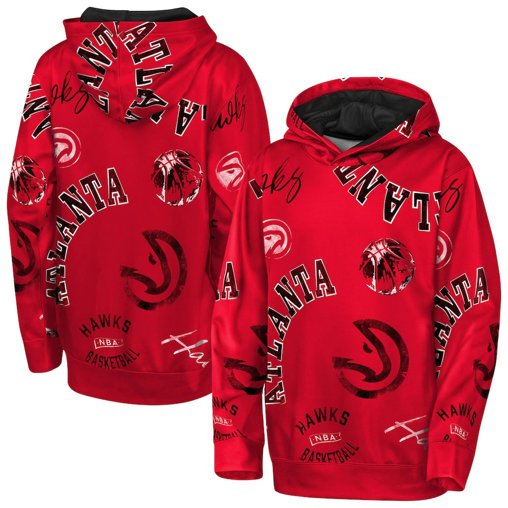 Red Atlanta Hawks Outerstuff Youth Moving Violation Hoodie | NBA