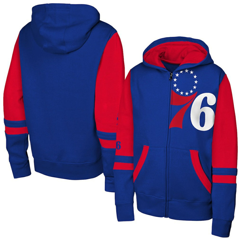 Royal Philadelphia 76ers Outerstuff Youth Straight to the League Full-Zip Hoodie | NBA
