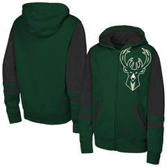 Hunter Green Milwaukee Bucks Outerstuff Youth Straight to the League Full-Zip Hoodie | NBA