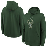 Hunter Green Milwaukee Bucks Youth 2025/26 Club Fleece Hoodie | NBA