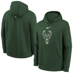 Hunter Green Milwaukee Bucks Youth 2025/26 Club Fleece Hoodie | NBA