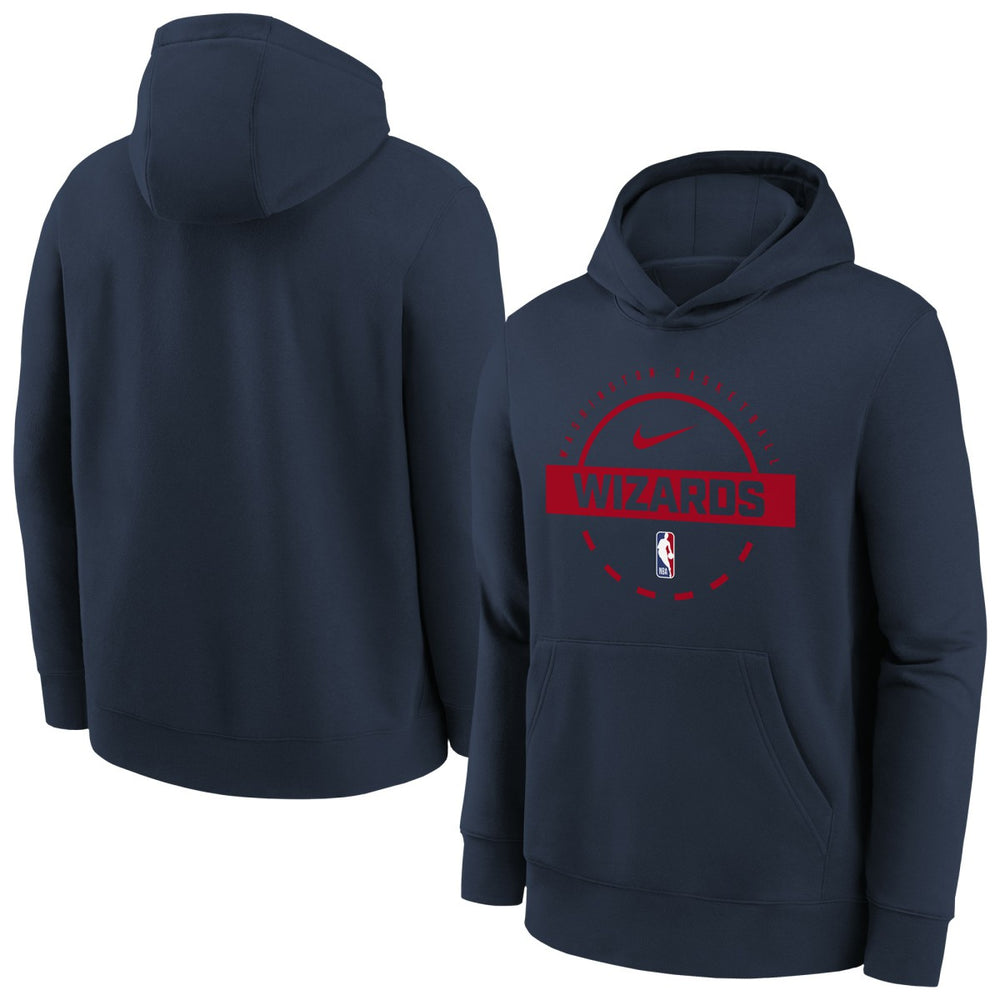 Navy Washington Wizards Youth 2025/26 Club Fleece Practice Hoodie | NBA