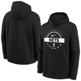Black Brooklyn Nets Youth 2025/26 Club Fleece Practice Hoodie | NBA