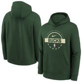 Hunter Green Milwaukee Bucks Youth 2025/26 Club Fleece Practice Hoodie | NBA