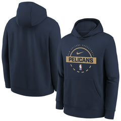 Navy New Orleans Pelicans Youth 2025/26 Club Fleece Practice Hoodie | NBA