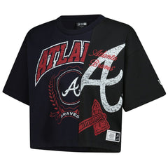 Atlanta Braves New Era Women's Upcycled Colorblocked Boxy Cropped T-Shirt - MLB T-shirts