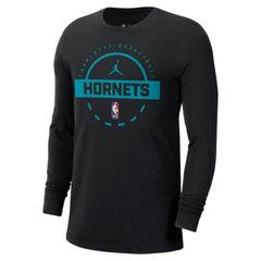 Black Charlotte Hornets Jordan Brand Authentic Long Sleeve Practice T-Shirt | NBA