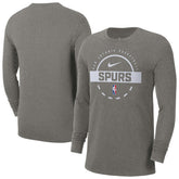 Charcoal San Antonio Spurs Authentic Long Sleeve Practice T-Shirt | NBA