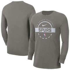 Charcoal San Antonio Spurs Authentic Long Sleeve Practice T-Shirt | NBA