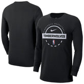 Black Minnesota Timberwolves Authentic Long Sleeve Practice T-Shirt | NBA