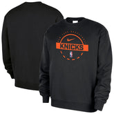 Black New York Knicks 2025/26 Authentic Practice Club Sweatshirt | NBA