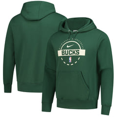 Hunter Green Milwaukee Bucks 2025/26 Authentic Practice Club Pullover Hoodie | NBA