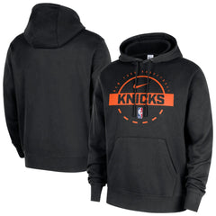 Black New York Knicks 2025/26 Authentic Practice Club Pullover Hoodie | NBA