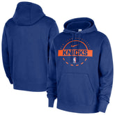 Blue New York Knicks 2025/26 Authentic Practice Club Pullover Hoodie | NBA