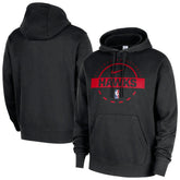 Black Atlanta Hawks 2025/26 Authentic Practice Club Pullover Hoodie | NBA