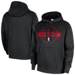 Black Atlanta Hawks 2025/26 Authentic Practice Club Pullover Hoodie | NBA