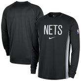 Black Brooklyn Nets 2025/26 Authentic Pre-Game Legend Dri-FIT Long Sleeve Shooting Shirt | NBA
