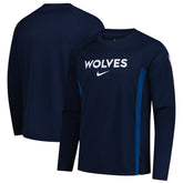 Navy Minnesota Timberwolves 2025/26 Authentic Pre-Game Legend Dri-FIT Long Sleeve Shooting Shirt | NBA