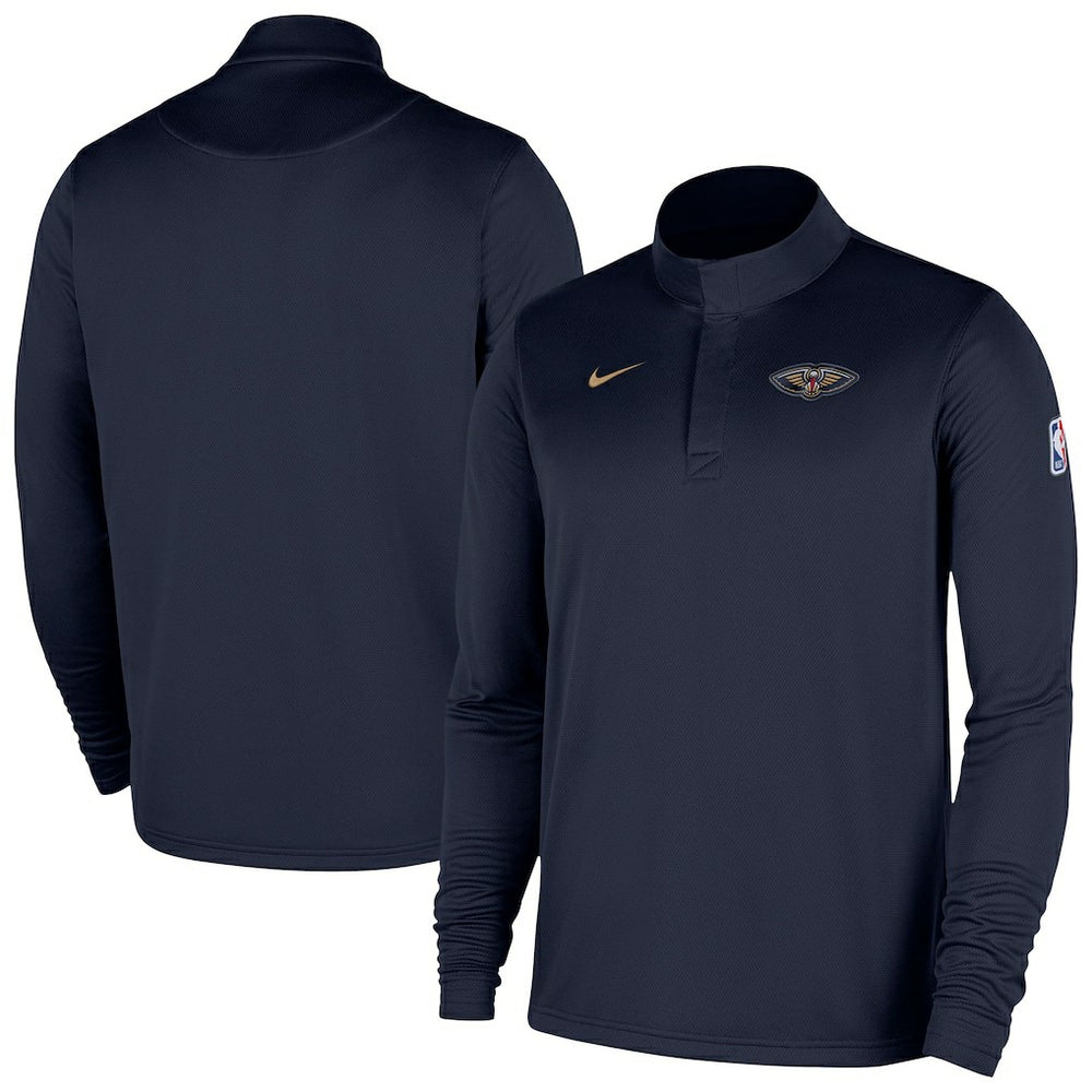 Navy New Orleans Pelicans 2025/26 Authentic Coaches Quarter-Zip Dri-Fit Top | NBA