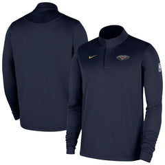 Navy New Orleans Pelicans 2025/26 Authentic Coaches Quarter-Zip Dri-Fit Top | NBA