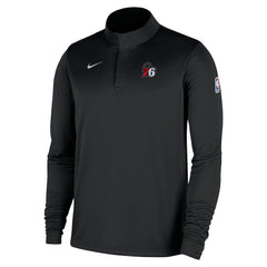 Black Philadelphia 76ers 2025/26 Authentic Coaches Quarter-Zip Dri-Fit Top | NBA