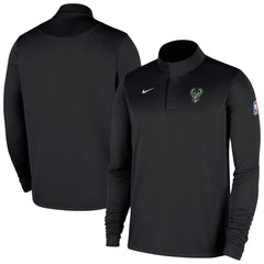 Black Milwaukee Bucks 2025/26 Authentic Coaches Quarter-Zip Dri-Fit Top | NBA