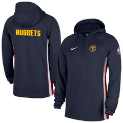 Navy Denver Nuggets Authentic On Court Zone Quarter-Zip Dri-FIT Hoodie Jacket | NBA