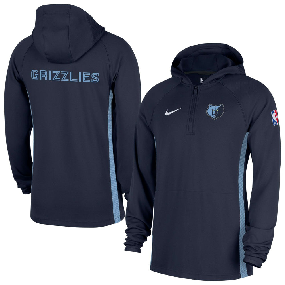 Navy Memphis Grizzlies Authentic On Court Zone Quarter-Zip Dri-FIT Hoodie Jacket | NBA