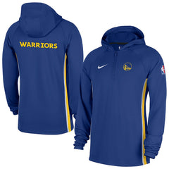 Blue Golden State Warriors Authentic On Court Zone Quarter-Zip Dri-FIT Hoodie Jacket sale | NBA