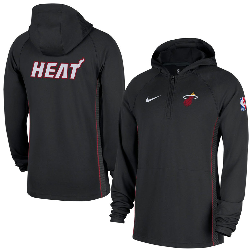 Black Miami Heat Authentic On Court Zone Quarter-Zip Dri-FIT Hoodie Jacket | NBA
