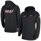 Black Miami Heat Authentic On Court Zone Quarter-Zip Dri-FIT Hoodie Jacket | NBA