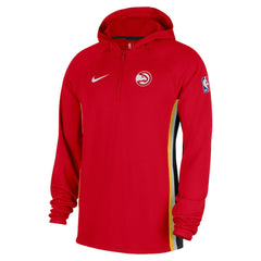 Red Atlanta Hawks Authentic On Court Zone Quarter-Zip Dri-FIT Hoodie Jacket | NBA