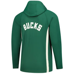 Hunter Green Milwaukee Bucks Authentic On Court Zone Quarter-Zip Dri-FIT Hoodie Jacket | NBA