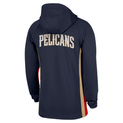 Navy New Orleans Pelicans Authentic On Court Zone Quarter-Zip Dri-FIT Hoodie Jacket | NBA