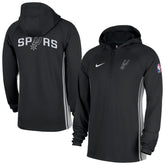 Black San Antonio Spurs Authentic On Court Zone Quarter-Zip Dri-FIT Hoodie Jacket | NBA