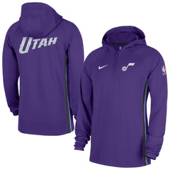 Purple Utah Jazz Authentic On Court Zone Quarter-Zip Dri-FIT Hoodie Jacket | NBA