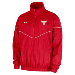 Red Chicago Bulls Courtside Windrunner Woven Half-Zip Hooded Jacket | NBA