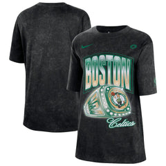 Black Boston Celtics Women's Courtside Original Content Vintage Washed Boyfriend T-Shirt | NBA