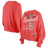 St. Louis Cardinals New Era Women's Boxy Mineral Wash Dolmen Sleeve Cropped Sweatshirt - MLB Sweatshirts
