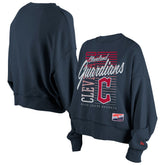Cleveland Guardians New Era Women's Boxy Mineral Wash Dolmen Sleeve Cropped Sweatshirt - MLB Sweatshirts