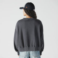 Houston Astros New Era Women's Boxy Mineral Wash Dolmen Sleeve Cropped Sweatshirt - MLB Sweatshirts