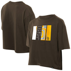 San Diego Padres New Era Women's Boxy Foil Logo T-Shirt - MLB T-shirts