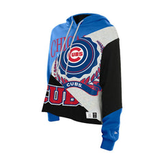 Chicago Cubs New Era Women's Upcycled Color Block Cropped Boxy Hoodie - MLB Hoodies