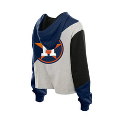 Houston Astros New Era Women's Upcycled Color Block Cropped Boxy Hoodie - MLB Hoodies