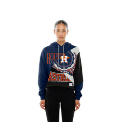 Houston Astros New Era Women's Upcycled Color Block Cropped Boxy Hoodie - MLB Hoodies