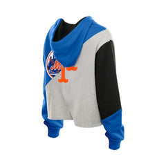 New York Mets New Era Women's Upcycled Color Block Cropped Boxy Hoodie - MLB Hoodies