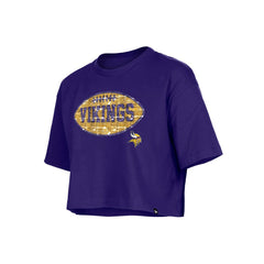 Minnesota Vikings Girl's Flip Sequin Boxy T-Shirt | NFL Online