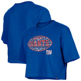 New York Giants Girl's Flip Sequin Boxy T-Shirt | NFL Online